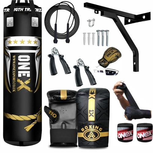 Boxing bag heavy duty punching bag Filled 4ft 5ft set, punch bag Kickboxing MMA Grappling Muay Thai Karate BJJ best punch bags equipment for Indoor or Outdoor boxing Training (4ft)