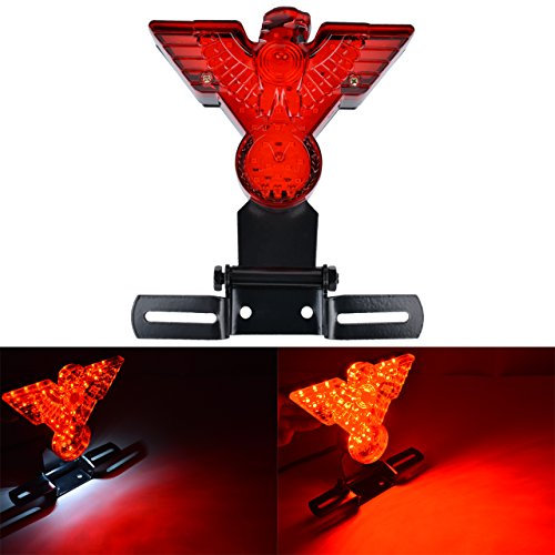 TUINCYN Universal Motorrad Hawk Rücklicht mit Kennzeichenhalter Blinker Lichter Bremslicht Bremslicht Lauflicht