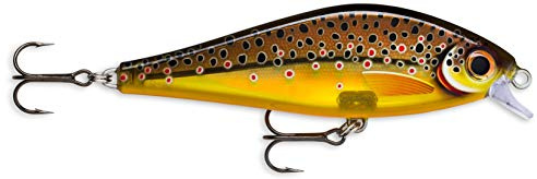 Rapala - Super Shadow Rap Angelköder - Angelzubehör mit Integrierter Tauchschaufel - Süßwasser Spinnköder - Lauftiefe 1-1.4m - Fischköder 16cm, 77g - Hergestellt in Estland - Live Brown Trout
