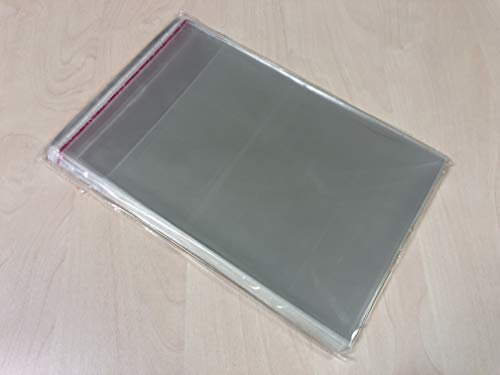 Globaldisc 100 DVD Cases 14 mm with Reusable Adhesive Closure Flap and Brilliant Surface Cellophane Standard Anti-Static Protection Self-Closing Glue DVDs 14