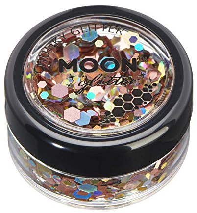 Mystic Chunky Glitter by Moon Glitter - Chardonnay - Cosmetic Festival Makeup Glitter for Face, Body, Nails, Hair, Lips - 3g