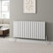DuraTherm® 600 x 1216mm White Horizontal Designer Radiator Double Column Flat Panel Modern Central Heating Panels Bathroom Radiators