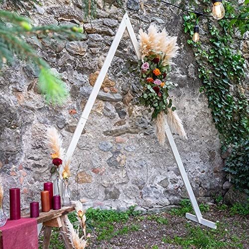 SKYLANTERN Mariage Arche - Grande Arche Mariage Bois Triangle 2,15M - Arche en Bois pour décoration de Mariage - Arche Kit pour Ceremonie Laique - Montage Facile - Stock en France