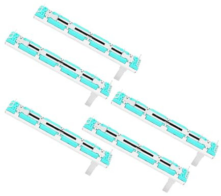 5-teiliges Slide-Potentiometer 75-mm-Mischfader B10K Zweikanal-Straight-Slide-Mixer-Fader Ohm Schiebepotentiometer Doppel Linear Zweikanal-Straight-Sliding-Potentiometer für mehrere Zwecke
