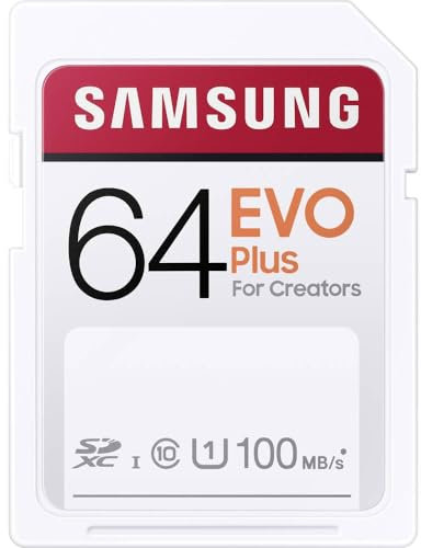 Samsung EVO Plus 64GB SDXC UHS-I U1 100MB/s Read Full HD Memory Card MB-SC64H/EU