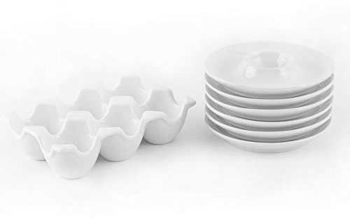 Eierkarton mit sechs Eierbechern 7-tlg.