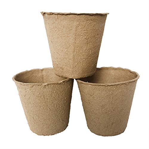 BoBoHome Baumschulanbau Torf Töpfe Gartenpflanzung Sämlingsstarter Runde Biologisch Abbaubare Blumentöpfe 100 STK. 6 cm