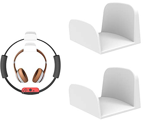 sciuU Soporte de Pared para Auriculares, [Conjunto de 2] Multiusos Gancho Adhesivo 3M, Colgar los Auriculares, Accesorios para Headphone/Fitness Ring-con/Pilates/Hoop, Blanco