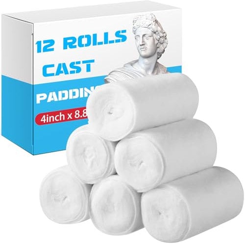 Nuanchu 6 Rolls Cast Padding Soft Individual Pack Padding Use with Plaster Cloth Gauze Bandage for Halloween Wrap Bandage Art Projects, Body Casts, Mask Making, Hobby Craft(4 Inch X 8.8 ft)