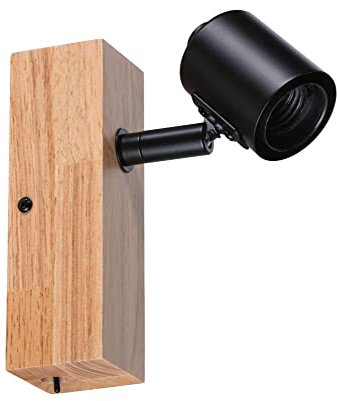 Paulmann 66770 Strahler Arvid 1-flammig max. 1x20 Watt Deckenleuchte Schwarz/Holz Spot Metall E27