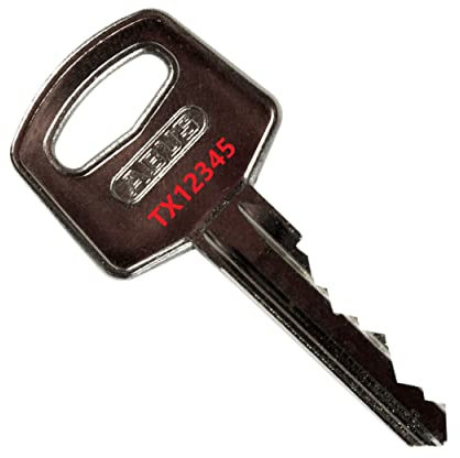 ABUS Nachschlüssel | Ersatzschlüssel nach Code geeignet für ABUS Schlösser der Serie TX, Schließungsnummer von TX00001 bis TX07126 und TX10001 bis TX17045 lieferbar, Original Rohlinge