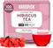 HANDPICK Tisane d’Hibiscus | 100 Sachets Ronds Écoresponsables | Sans Caféine | Fleurs d’Hibiscus 100% Pures | Non-OGM | Scellé Sous Vide pour la Fraîcheur