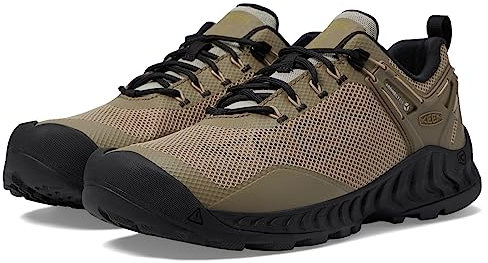 KEEN Herren NXIS Evo Waterproof Wanderschuh, Plaza Taupe/Citronelle, 41 EU
