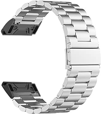 Feysentoe Armband Kompatibel für Amazfit Falcon für Garmin Fenix 7/6/5/für Coros Vertix Estrazarmband Uhrenarmband SZ.(Silber)