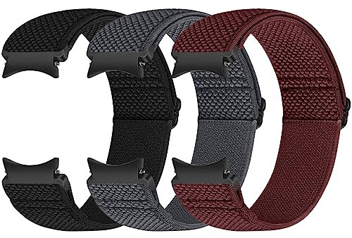 Runostrich Elastische Armband kompatibel mit Samsung Galaxy Watch 7/6/5/4/FE 40mm 44mm/Galaxy Watch 5 Pro/Galaxy Watch 6/4 Classic 43mm 47mm 42mm 46mm Nylon Sport Uhrenarmband Damen Herren