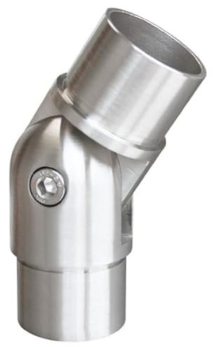 Steckfitting mit Gelenk, für Rohr Ø 42,4x2,0 Edelstahl V2A Rohrverbinder Verbinder für Rohre Geländerbau Geländer Treppen Balkongeländer Terrassengeländer Balkon Terrasse