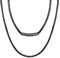 U7 Damen Kordelkette schwarz Herren Kette 50cm/3mm Kunstleder Kette mit 316L Edelstahl Schwarz Verschluss Accessoire Lederkette Ohne Anhänger Modeschmuck Geschenk für Geburtstag Valentinstag