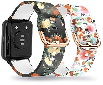AireWiki 2-PCS Silikon Armbänder Kompatibel mit HUAWEI WATCH Fit 2- Muster Sport Weiches Ersatzband Für Damen Herren Armband Für HUAWEI WATCH Fit 2 (5)