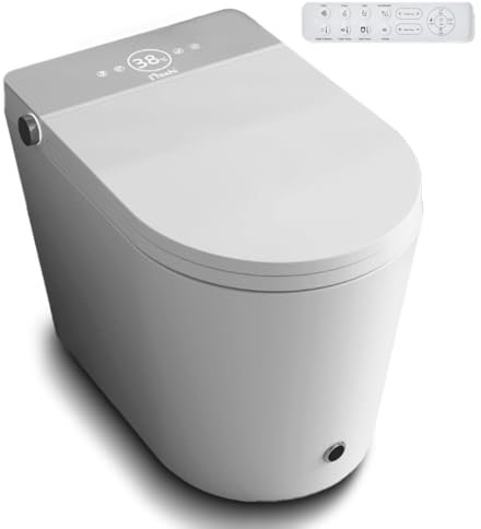 Nashi Ovian SE - Inodoro Japones inteligente | WC con Bidet | Agua con chorrito, Taza calefactable y Secado |Apertura Automática | Autolimpieza y Estirilizador UV (Desagüe salida a pared)