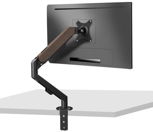 HILLPORT Monitor Mount Gas Spring Arm Desk Fully Adjustable Bracket Fits 17 20 22 23 24 26 27 30 32 34 inch, Weight Capacity up to 19.8 lbs M5B-M