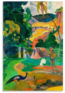 RyuSa Paul Gauguin berühmte Malerwerke (Landschaft mit Pfauen) Druck Poster Kunst Leinwand Malerei Dekor Wanddruck Foto Geschenke Zuhause Moderne Dekorationen 50 x 75 cm