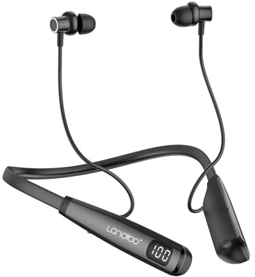 LANDIBO Auricolari sportivi wireless impermeabili con 50 ore di riproduzione, auricolari Bluetooth con microfono, riduzione del rumore, utilizzati per palestra, corsa ed esercizio fisico (Y11/6P)