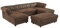 Vente-unique-Wohnlandschaft & Hocker - Mikrofaser - Vintage-Leder-Optik - Chesterfield