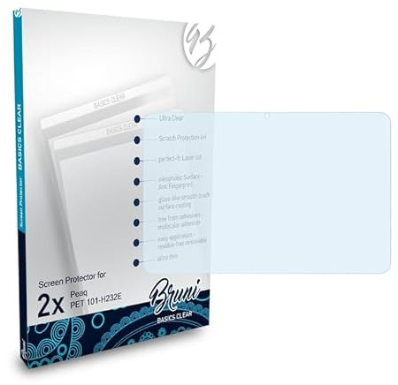 Bruni Schutzfolie kompatibel mit Peaq PET 101-H232E Folie, glasklare Displayschutzfolie (2X)