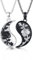 REDSUN Yin Yang Halskette 925 Sterling Silber Rosen Blumen Anhänger Kette Paar BFF Kette Rosen Anhänger Yin Yang Kette Schmuck Geschenke für Damen Herren Couple