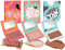 Misslyn Set mit 3 Make-up-Paletten für Damen, 3 Paletten mit Spiegel, Rouge, Volumenpuder, feuchtigkeitsspendend