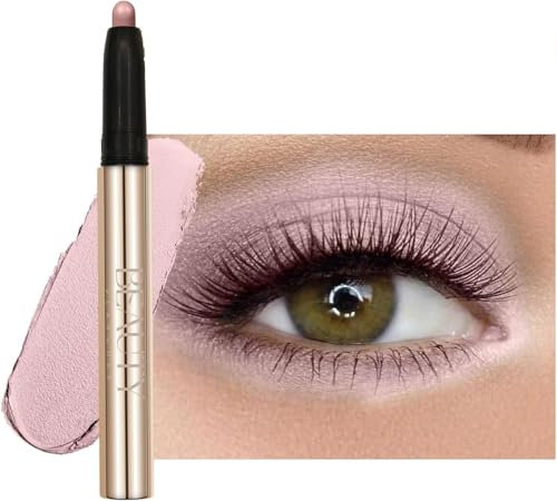 Beauty Searcher Lidschatten Stift Wasserdicht,Hochpigmentierter Lidschatten,Langanhaltend und Glatt,Schimmerndes Finish,Make-up Für Faltenfreie Augen,Vegan&Cruelty-Free 02 Rosa lichter