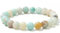 Landorilo Handmade Echte Naturstein Perlen Heilsteine Armband Damen Herren, 8MM Runde Edelsteine Yoga Armbänder, Glücksarmband, Kreative Schmuck Geschenke(Ausgefallener Amazonit)