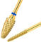 CGBE 2PCS Nail Drill Bits, Tungsten Steel Gold Drill Bit with Medium Gravel , Professional 3/32 Electric Nail Drill, Nail Cutter Bits for Manicure Pedicure, Grain + Needle Shape