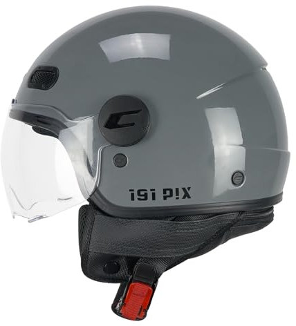 CGM Helm mit offenem Gesicht, 191A PIX Mono grau geformt, L (57 cm)