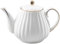 Hoement Théière Céramique Blanche Avec Bords Dorés Distributeur De Thé Et Café Élégant Pour Service Après-midi Sophistiqué