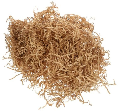 HAWILLOSCH Papier Déchiqueté en Paille De Raffia Ondulée pour Remplissage De Boîtes Cadeaux (Kaki 500g/paquet)