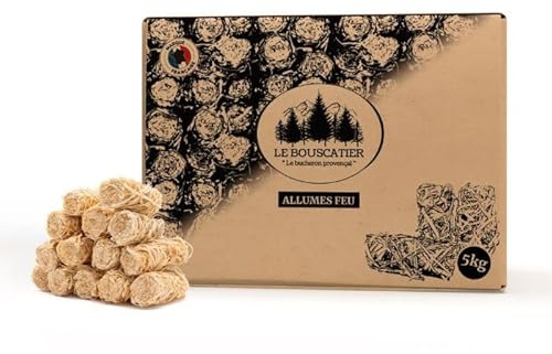 Encendedor ecológico de lana y cera de madera 100% natural para chimenea, estufa, barbacoa, brasero y fuego de Camps.410 a 420 encendedores sin olor. Calibre de calidad premium