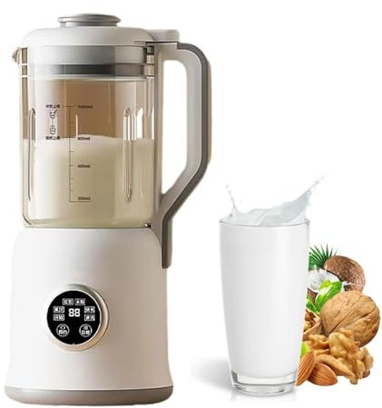 VoOqo Automatic Soy and Nut Milk Maker,1000ML Juicer Soy Milk Machine,Eight-leaf blade Self Clean Keep Warm Boil Water for Homemade Plant-Based Milk, Oat, Soy, Yogurt white