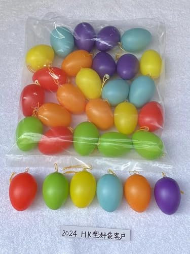 khevga XL Ostereier Deko 8cm – Bunt & Mehrfarbig mit Band zum Hängen – 24er Set für Ostern – Wetterfest für Innen & Außen – Perfekt als Osterbaum- oder Frühlingsdeko
