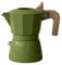 Pasdrucn 100ml Moka Pot Coffee, 2 Cup Aluminium Italian Espresso Maker, Stovetop Espresso Maker, Italian Coffee Pot, Stovetop Coffee Makers, Portable Coffee Makers for Cappuccino (Green)