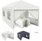Pavillon 3x6 M Wasserfest und Stabil mit Abnehmbaren Seitenwänden Ideal für Terrasse Garten Garage Partyzelt Pergola Vielseitig Einsetzbar für Outdoor Events, Weiß