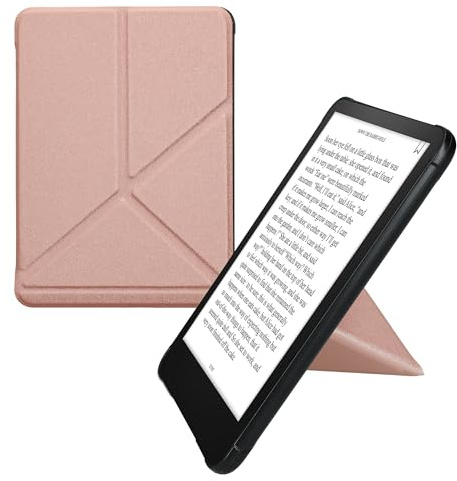 kwmobile Schutzhülle für Amazon Kindle Paperwhite (2024) / Colorsoft Hülle - Kunstleder Case - eReader Klapphülle mit Auto Sleep Funktion - Cover mit Ständer - Rosegold