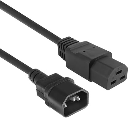 ACT C14 – C21 Netzkabel, Verlängerungskabel, 1m Schwarz – AK5370 | für Server, Netzwerk-Switches