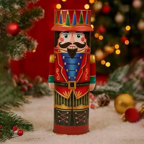 Traditional Decorative Design Nutcracker Biscuit Tin with Shortbread Biscuits 135g Christmas Xmas Gift Decoration