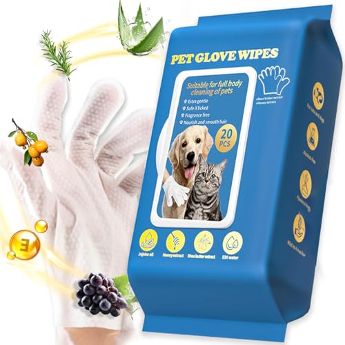 Guantes de limpieza para perros y gatos, limpieza y desodorización de guantes, pelo de perro y gato, cara, orejas, ojos y patas, toallitas de aseo de mascotas, etc