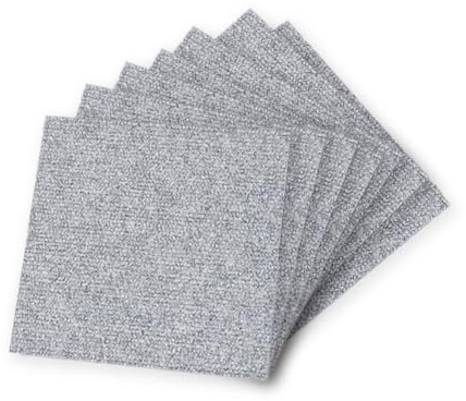 Teppichfliesen Selbstklebend 30x30cm, 10 Stück Teppichboden 0.9m² Teppich Fliesen, Selbstklebend Teppichboden für Büro, Wohnzimmer, Balkon, Wohnung, Gewerbe (Hellgrau)