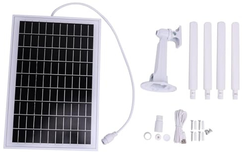 Buachois Routeur 4G LTE Solaire Extérieur WiFi IP66 avec Panneau Solaire 15W, Modem sans Fil Résistant aux Intempéries pour Caméra de Sécurité et Utilisation en Camping Car (Version américaine)