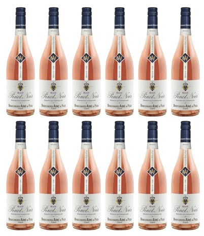 Bouchard Aîné und Fils Pinot Noir Rosé Roséwein Trocken VEGAN Frankreich inkl. FeinWert E-Book (12 x 0.75 l)