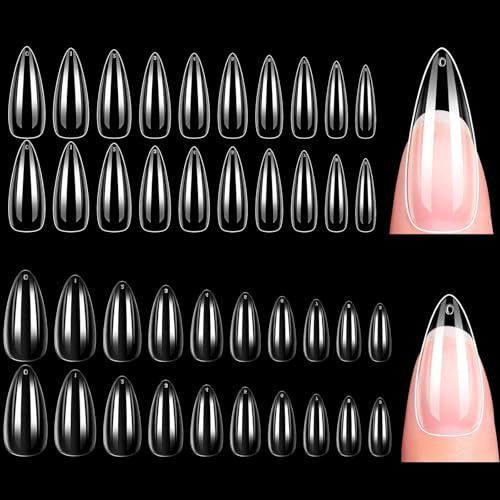 Makartt Clear Almond Nail Tips Kit – 1000pcs Long & Short Almond False Nail Tips for Gel Extensions, Acrylic Nails and Nail Art