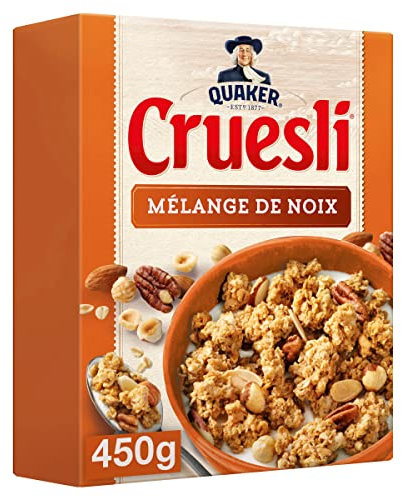 Quaker Céréales complètes, mélange de noix - La boîte de 450g